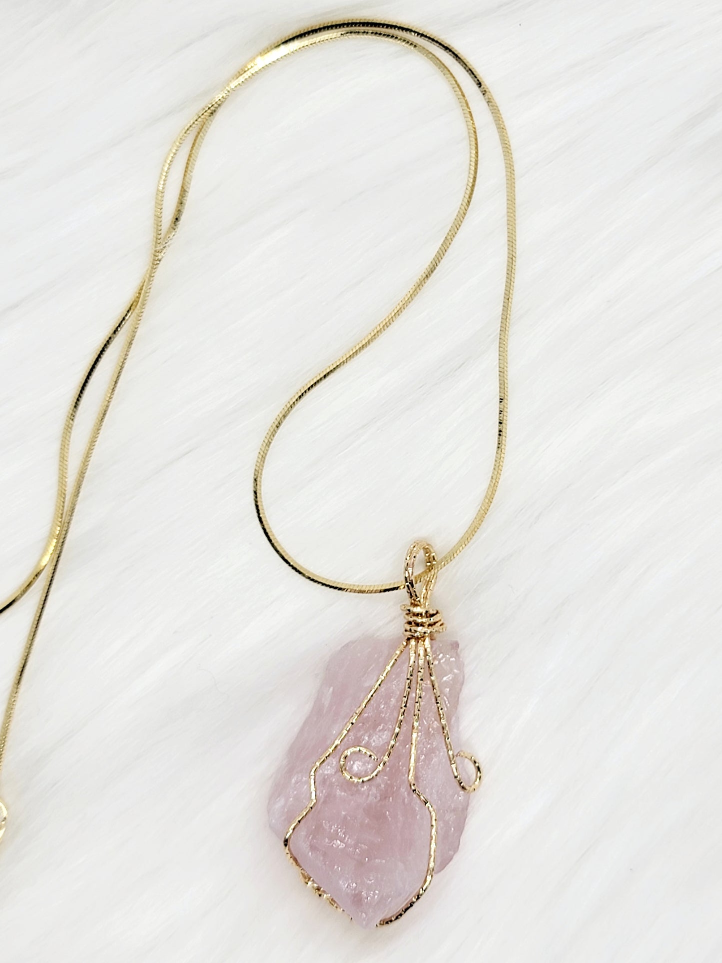 Rose Quartz Nugget Necklace
