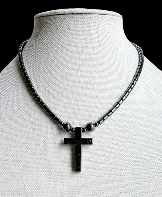 Hematite Cross Necklace