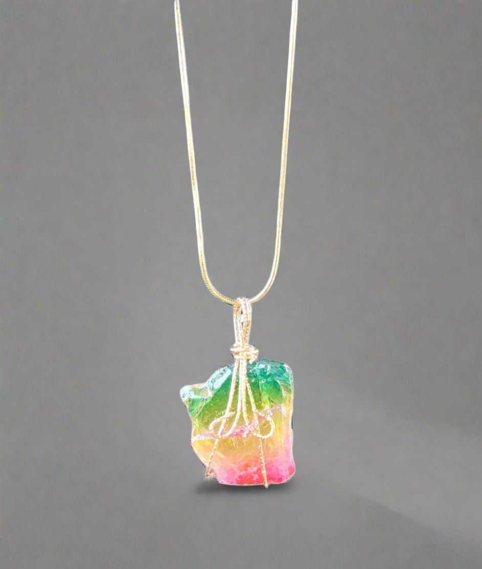 Rainbow Quartz Nugget Necklace