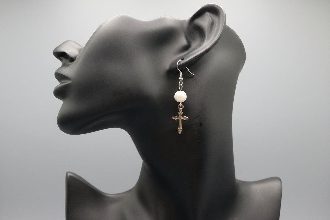Mini Cross Earrings